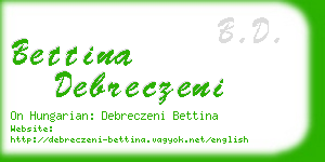 bettina debreczeni business card